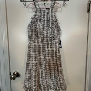 Trixxi Black and White Tweed Dress
